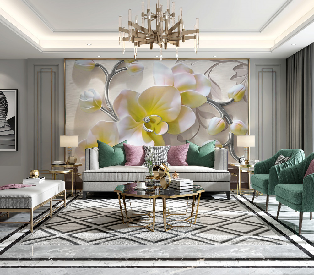 Fototapeta niezwykła biało-żółta orchidea