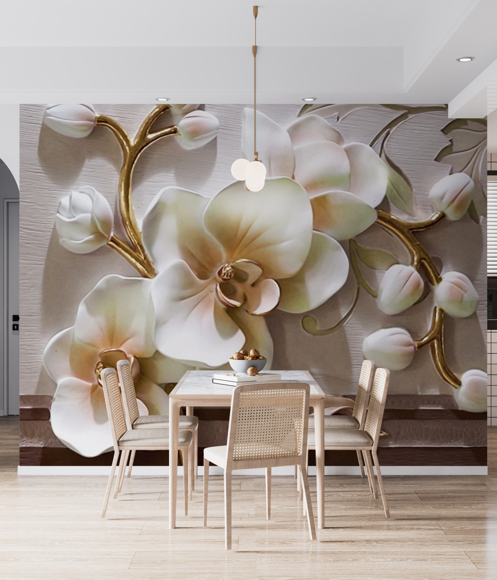 Fototapeta luksusowe gałęzie białej orchidei