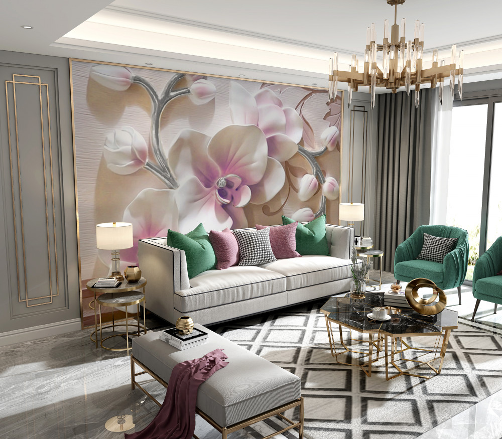 Fototapeta trójwymiarowa biała orchidea w pączku