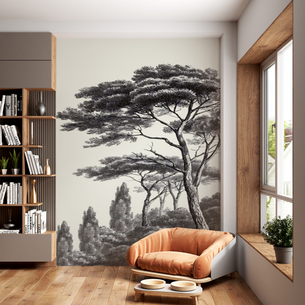 Fototapeta wysokie drzewo leśne z bujną koroną