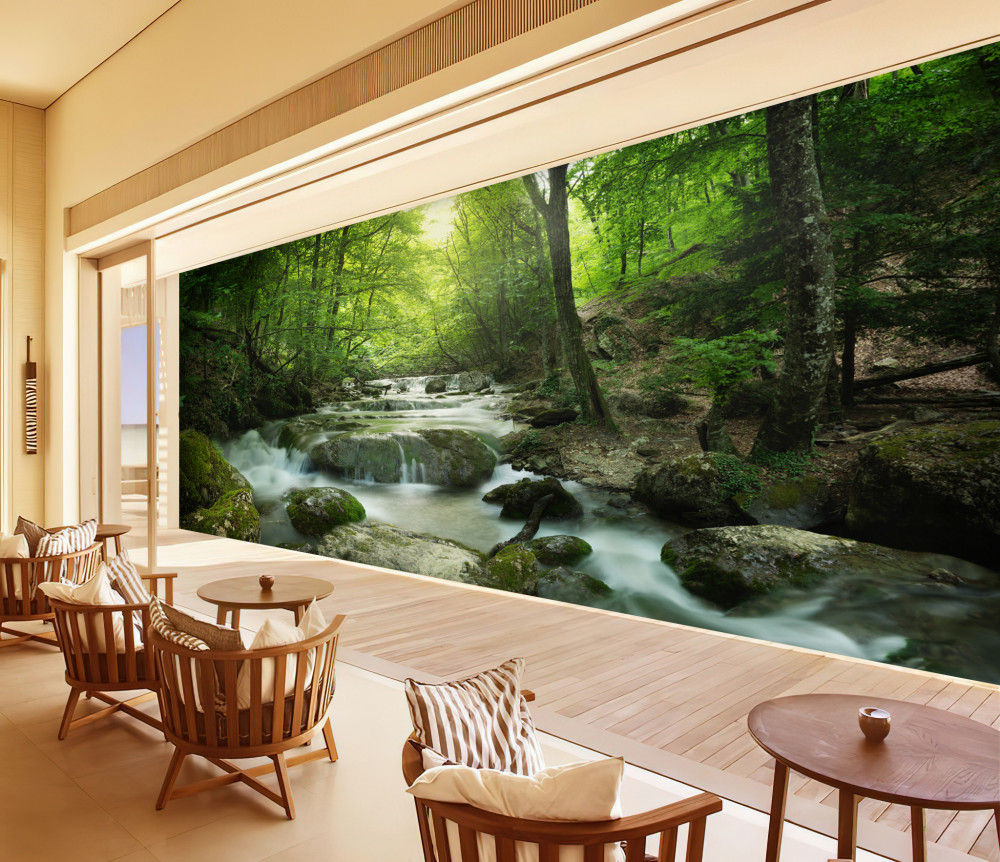 Fototapeta spokojne wody leśnego wodospadu