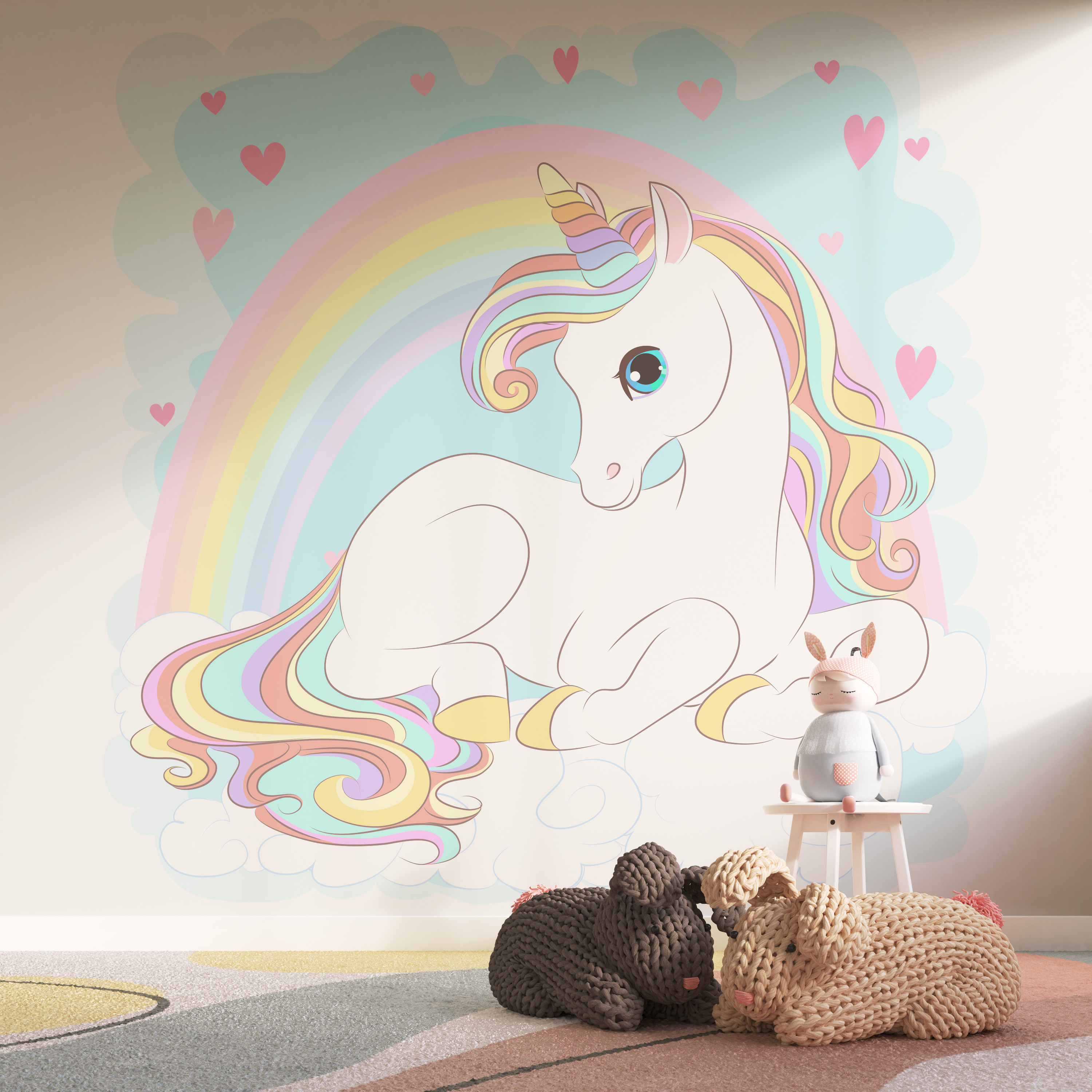 Fototapeta Jednorożec na tęczowym tle