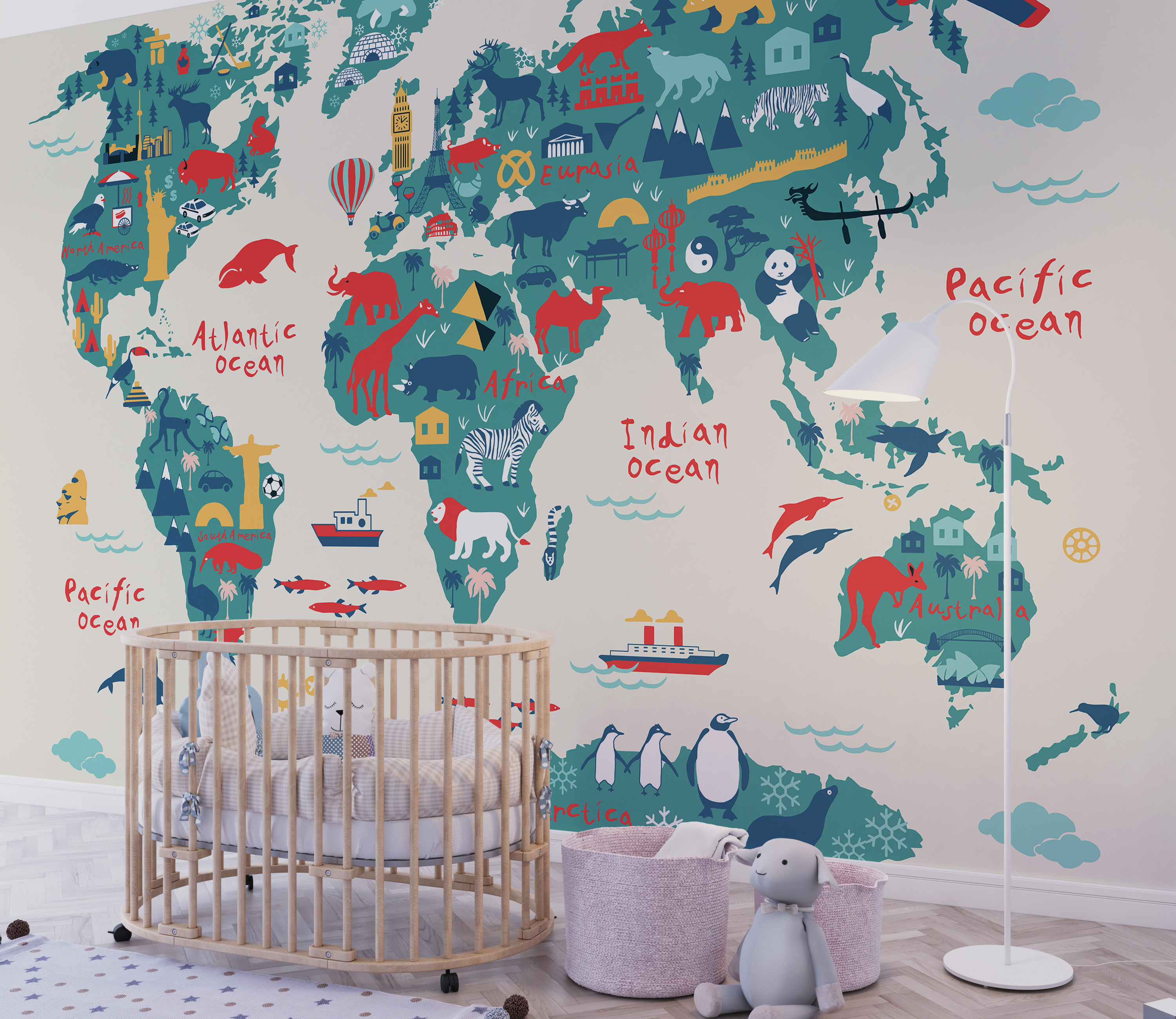 Fototapeta Świecąca mapa świata