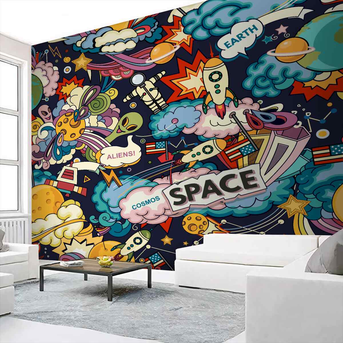 Fototapeta Jaskrawe kolorowe graffiti