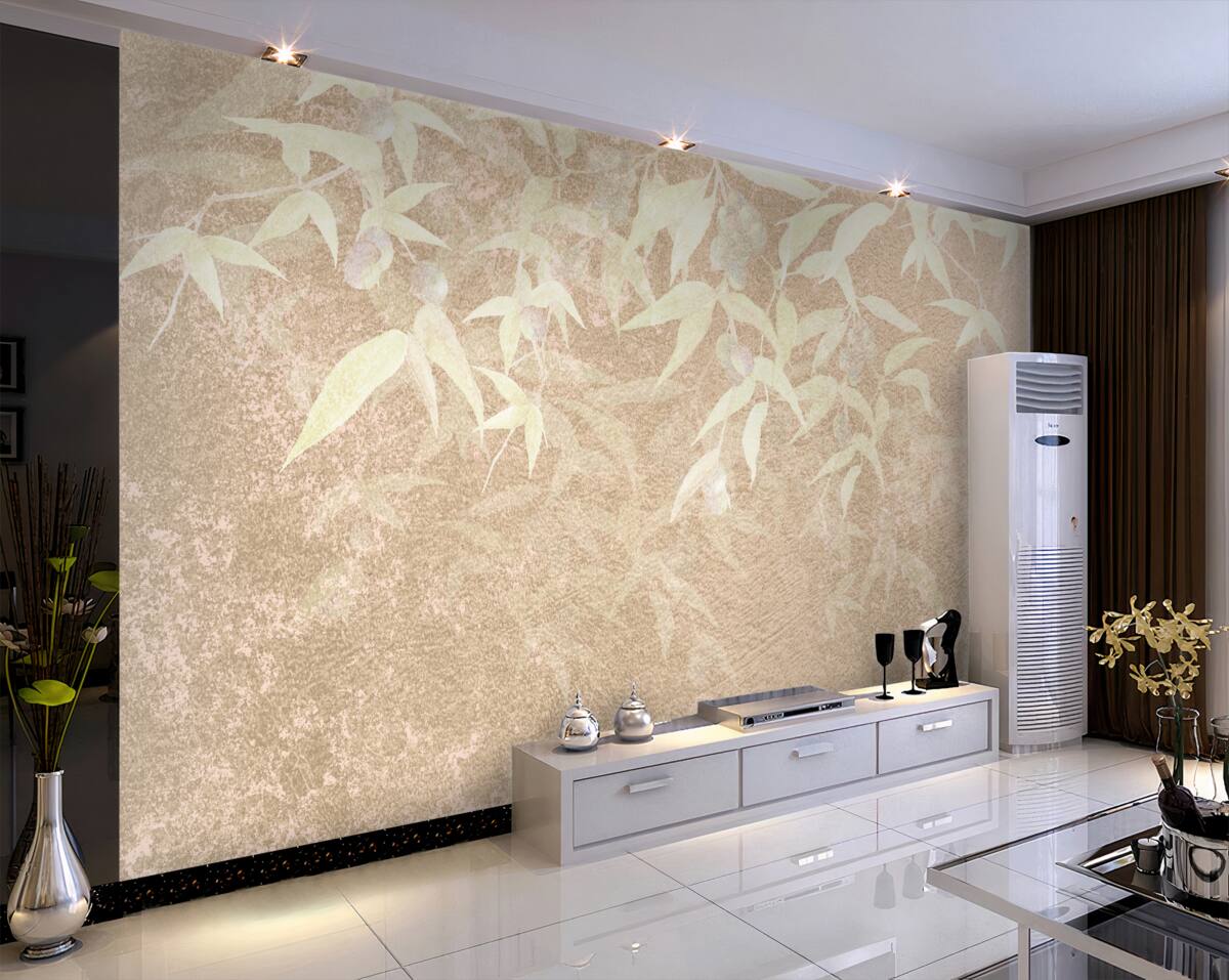 Fototapeta Liście na brązowym tle