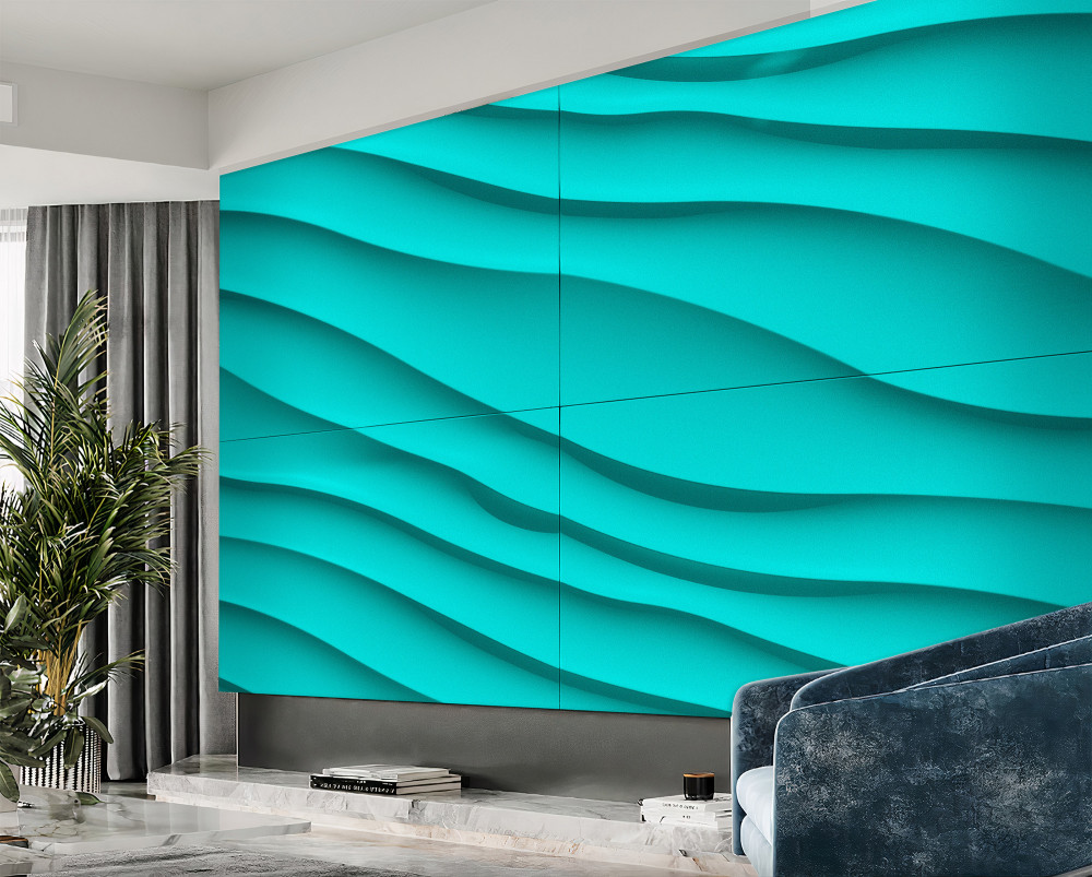 Fototapeta gładkie niebieskie fale