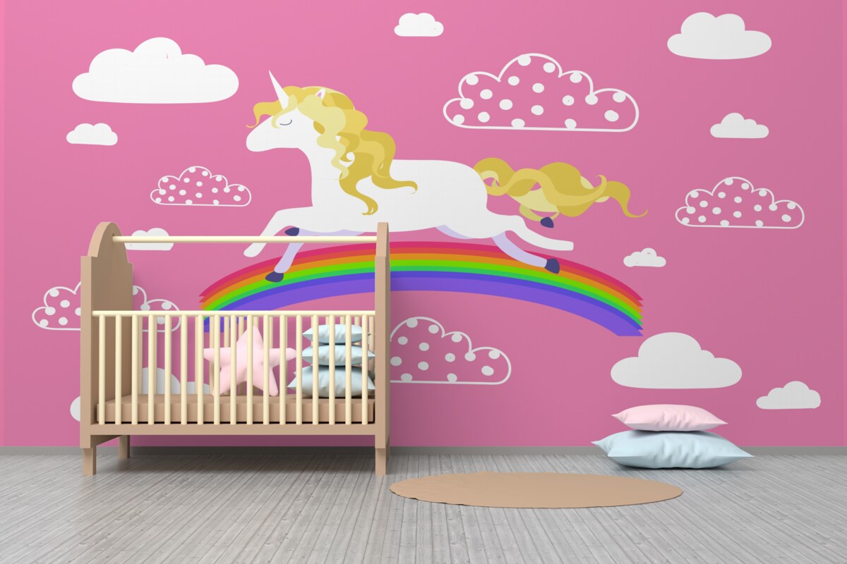 Fototapeta Jednorożec biegnący po tęczy