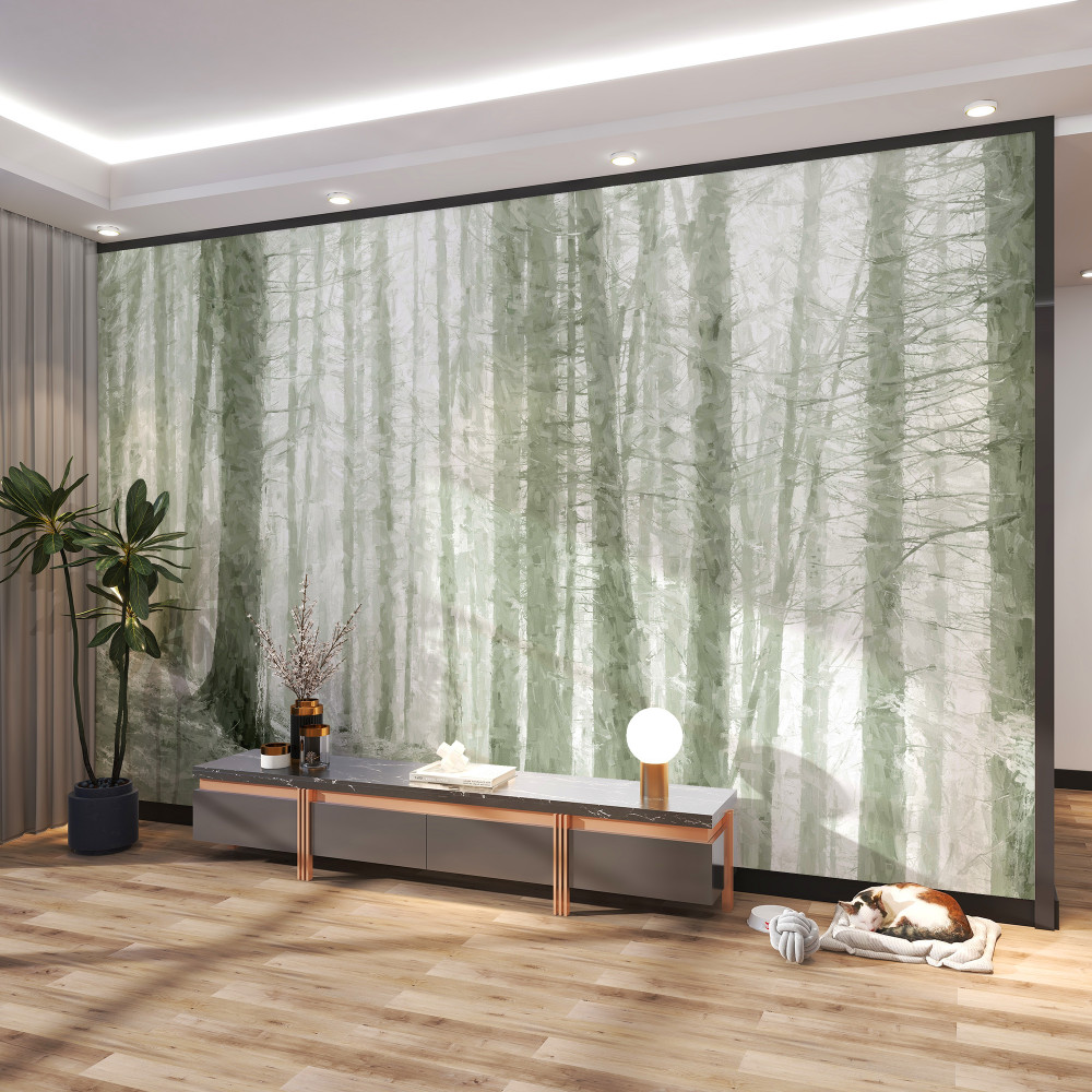 Fototapeta kłujący i smukły las sosnowy