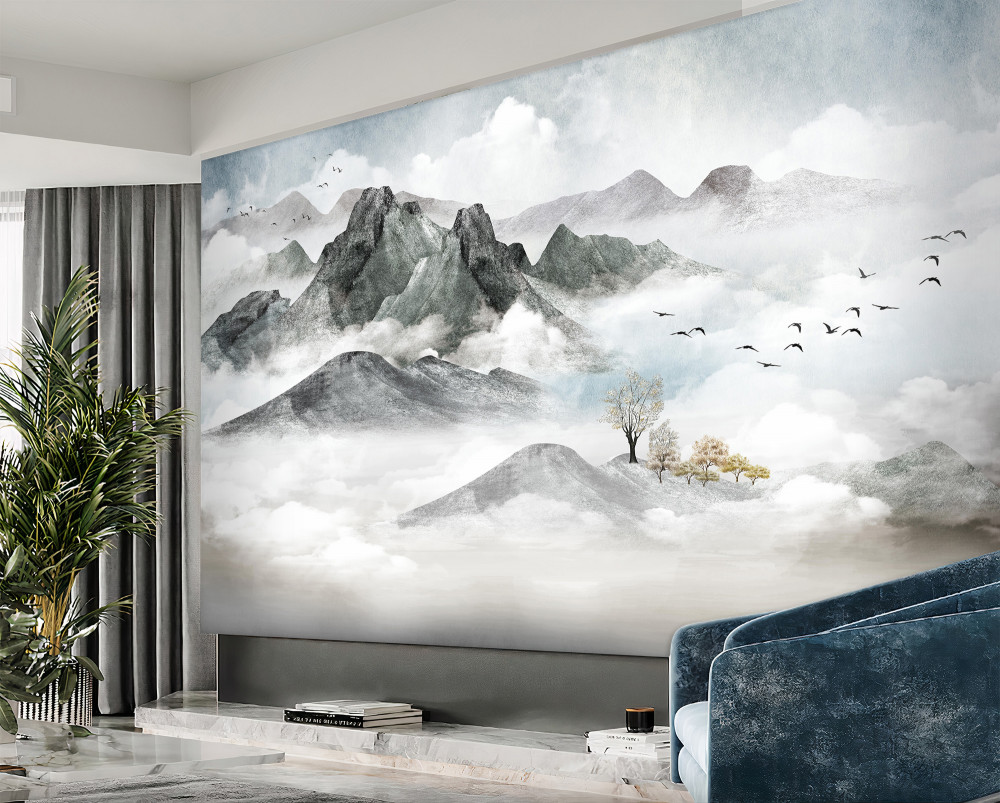 Fototapeta krajobraz mgły i gór skalistych