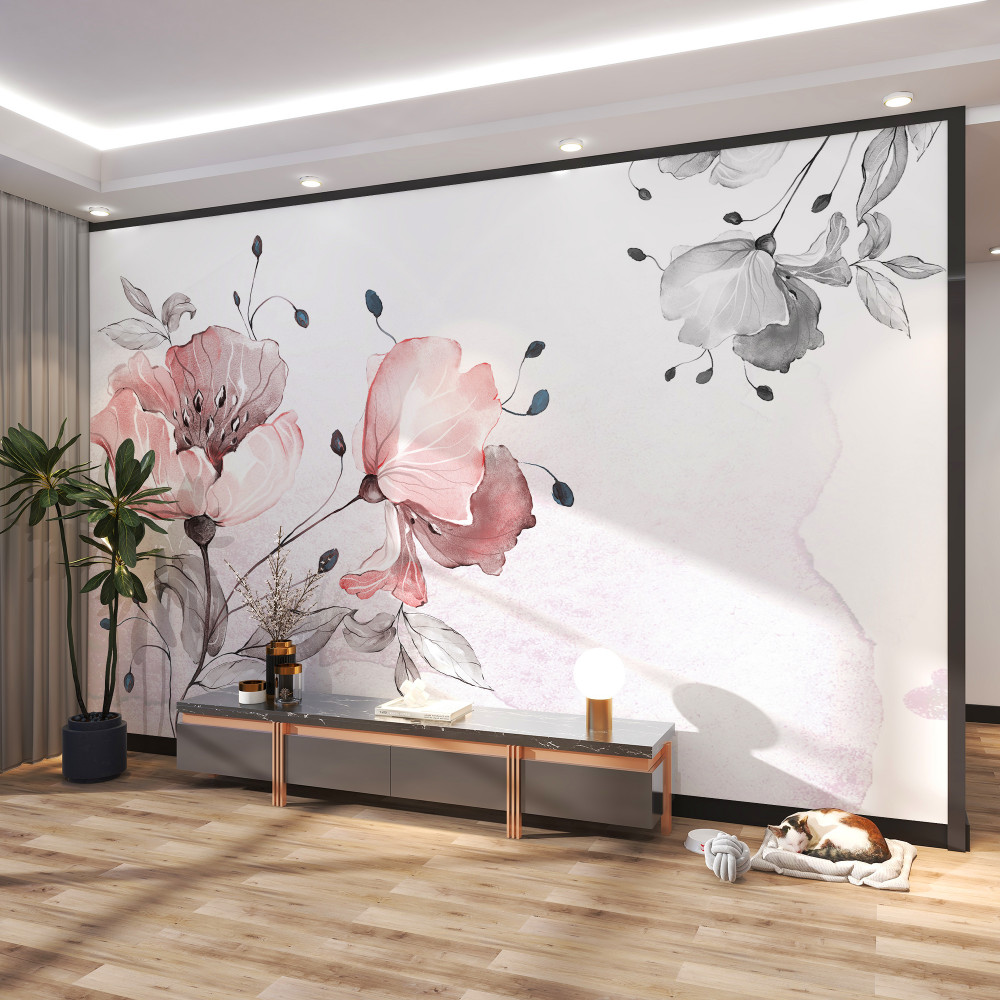 Fototapeta delikatne i delikatne kwiaty kołyszą się na wietrze