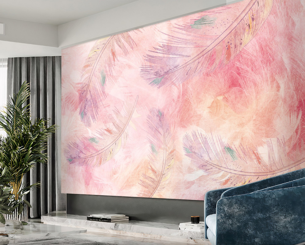 Fototapeta błyszczące pióra unoszące się w zerowej grawitacji