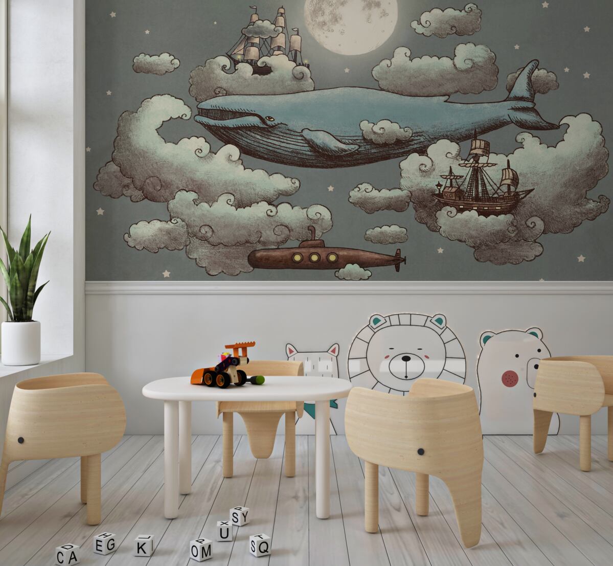 Fototapeta Wielki kaszalot w chmurach