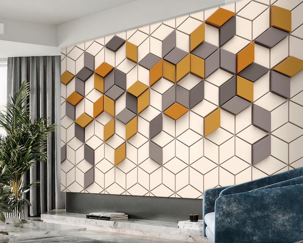 Fototapeta kostki o różnych ścianach