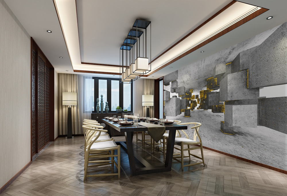 Fototapeta pływające kostki ze złotymi akcentami