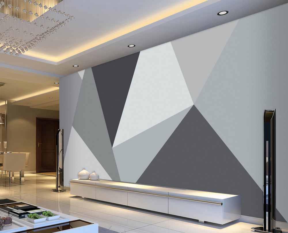 Fototapeta jasnoszare i ciemne trójkąty