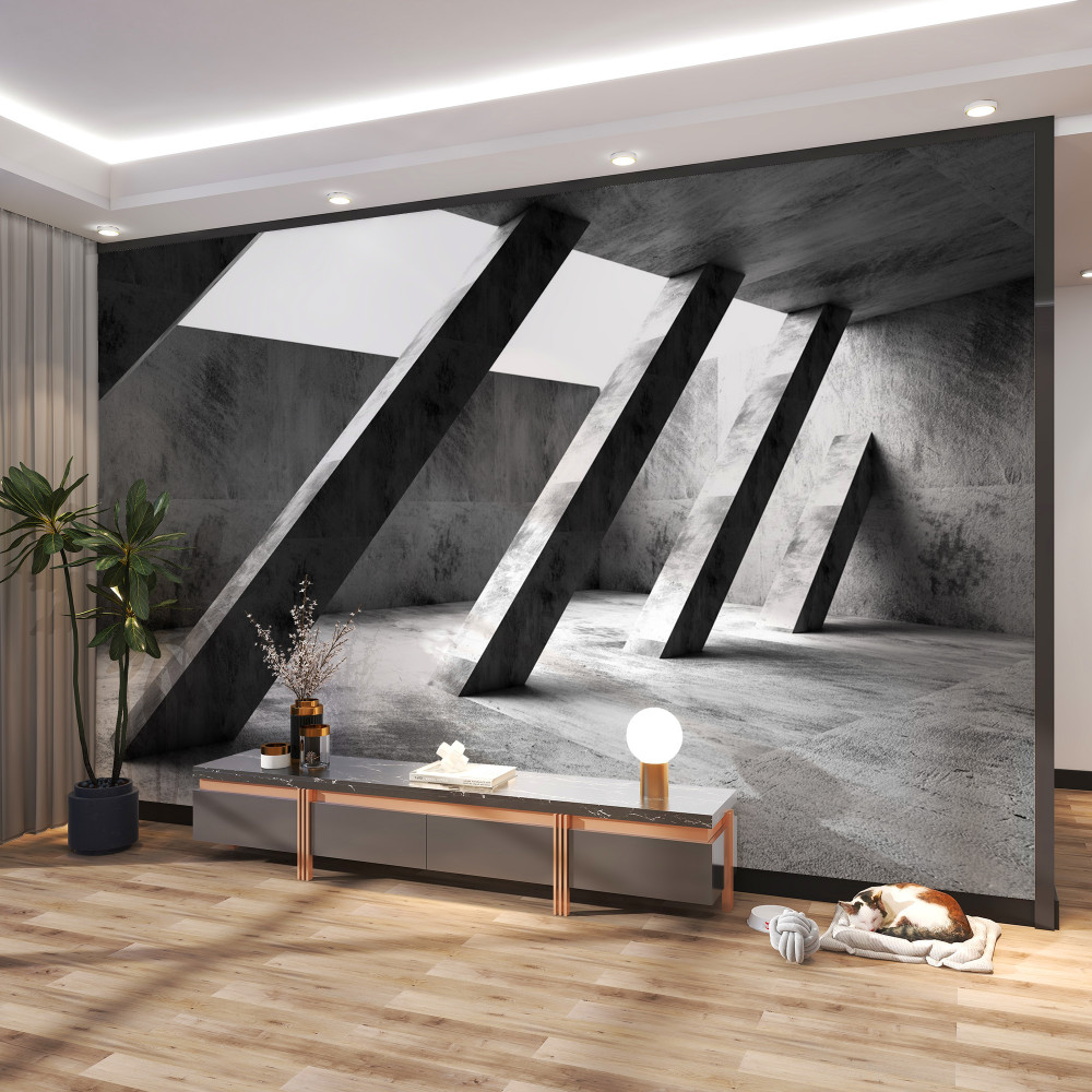 Fototapeta czarno-białe betonowe kolumny