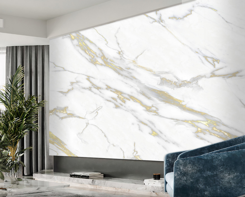 Fototapeta niekończąca się wnęka na białym marmurze