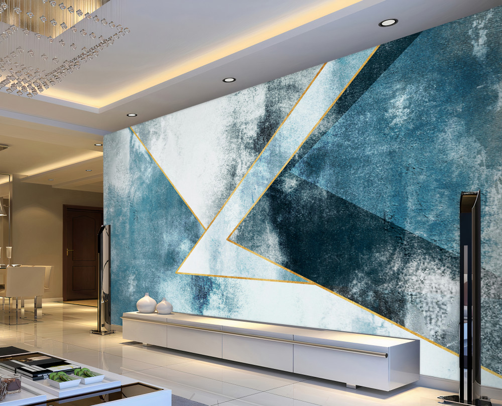 Fototapeta niebieski marmur ze złotymi krawędziami