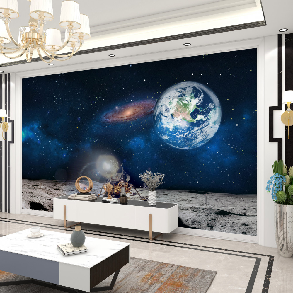 Fototapeta futurystyczny widok ziemi z księżyca