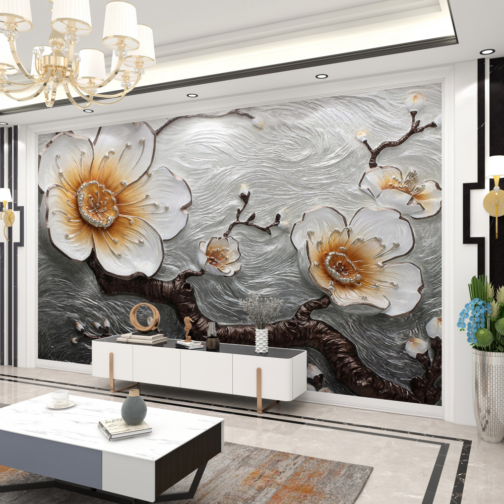 Fototapeta piękne białe drzewo magnolii nad mglistą wodą