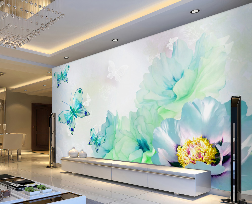 Fototapeta delikatne motyle i kwiaty