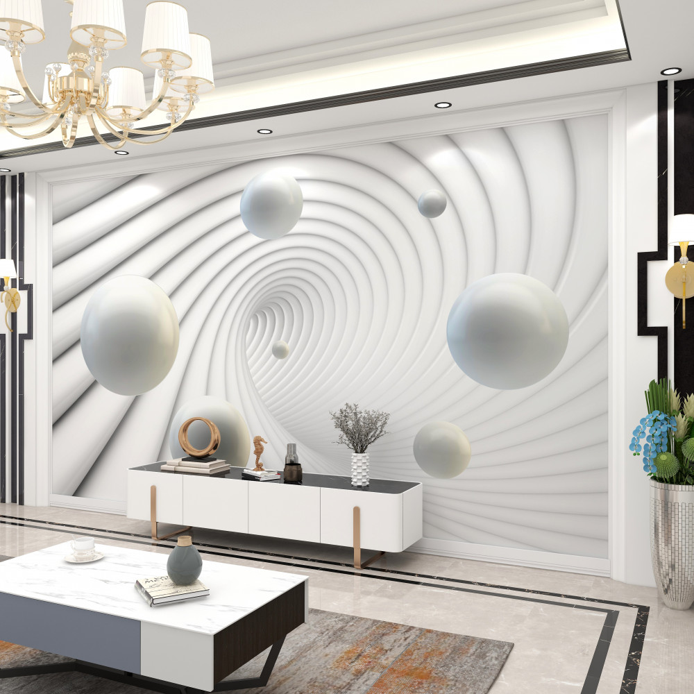 Fototapeta gładkie białe pływające kulki