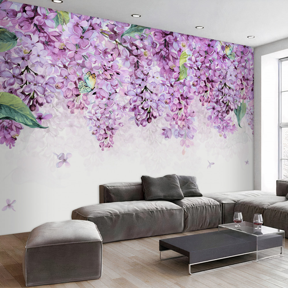 Fototapeta jasnofioletowa liliowa ściana