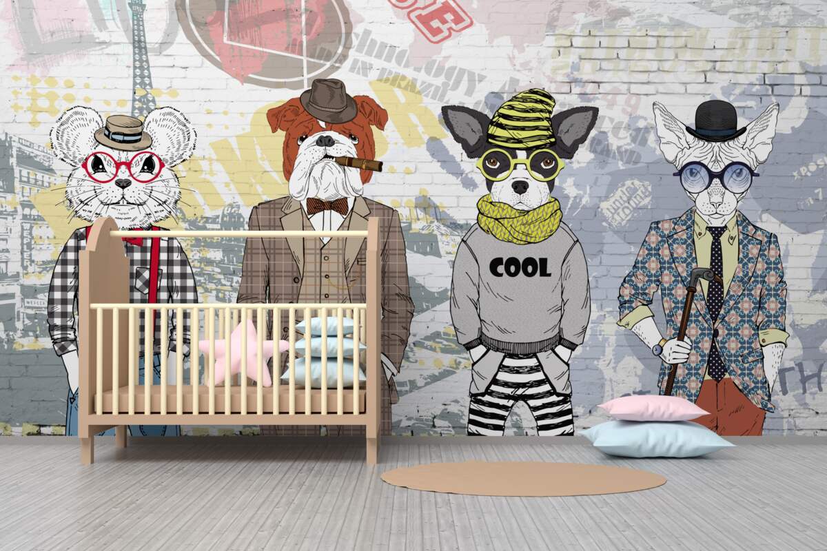 Fototapeta Elegancko ubrane zwierzęta