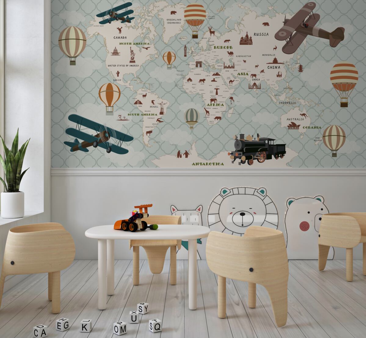 Fototapeta Mapa świata dla dzieci