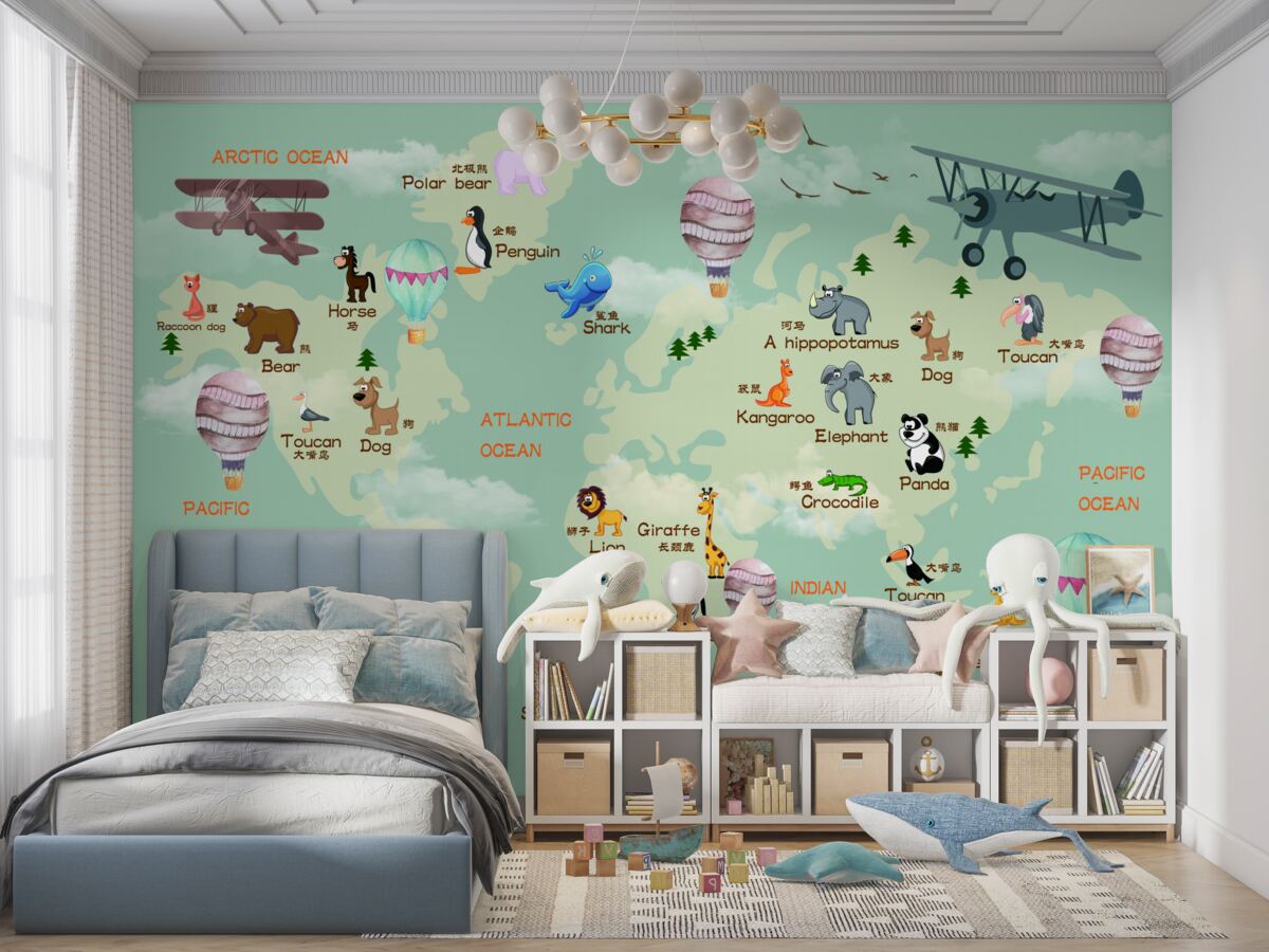 Fototapeta Mapa świata dla dzieci