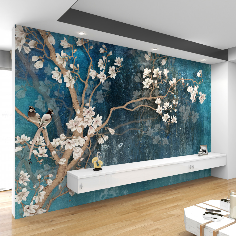 Fototapeta kwitnąca magnolia i zbliżająca się noc