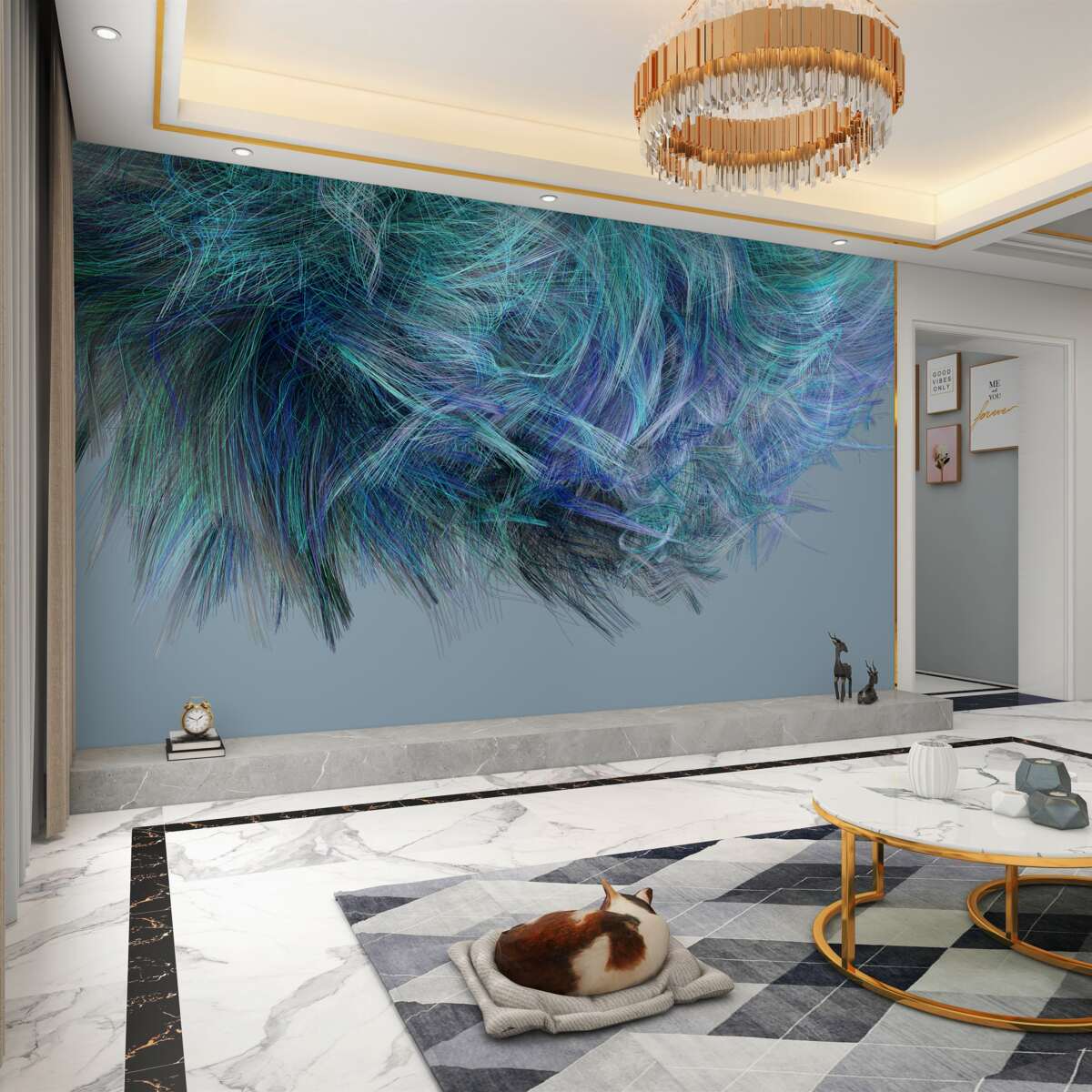 Fototapeta abstrakcyjny bukiet kolorowych piór