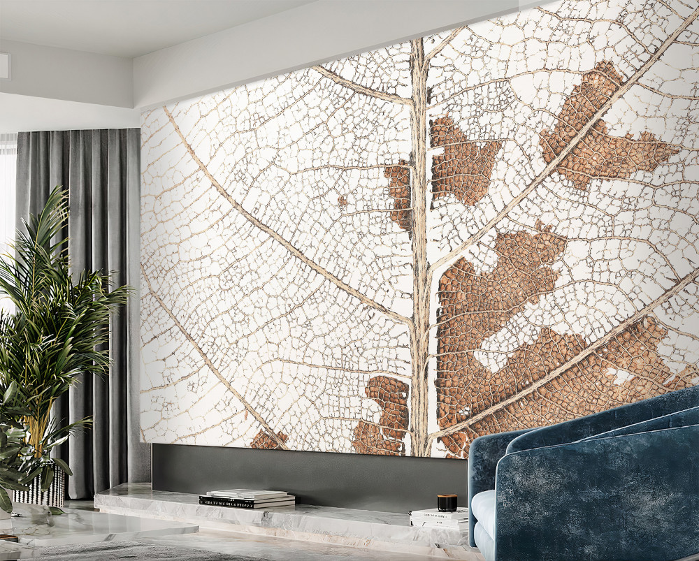 Fototapeta jesienny liść z własną teksturą