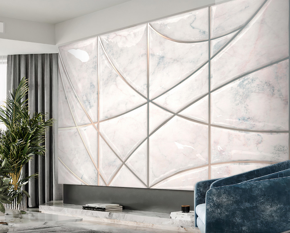 Fototapeta gładkie, płynne linie na jasnym tle