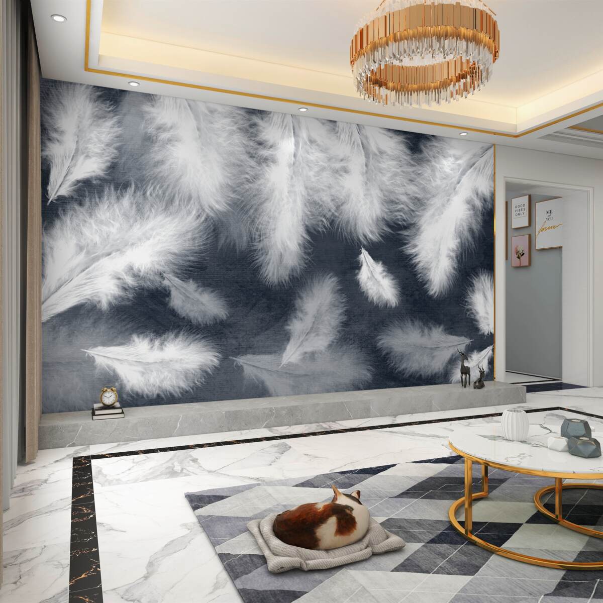 Fototapeta grube pływające pióra