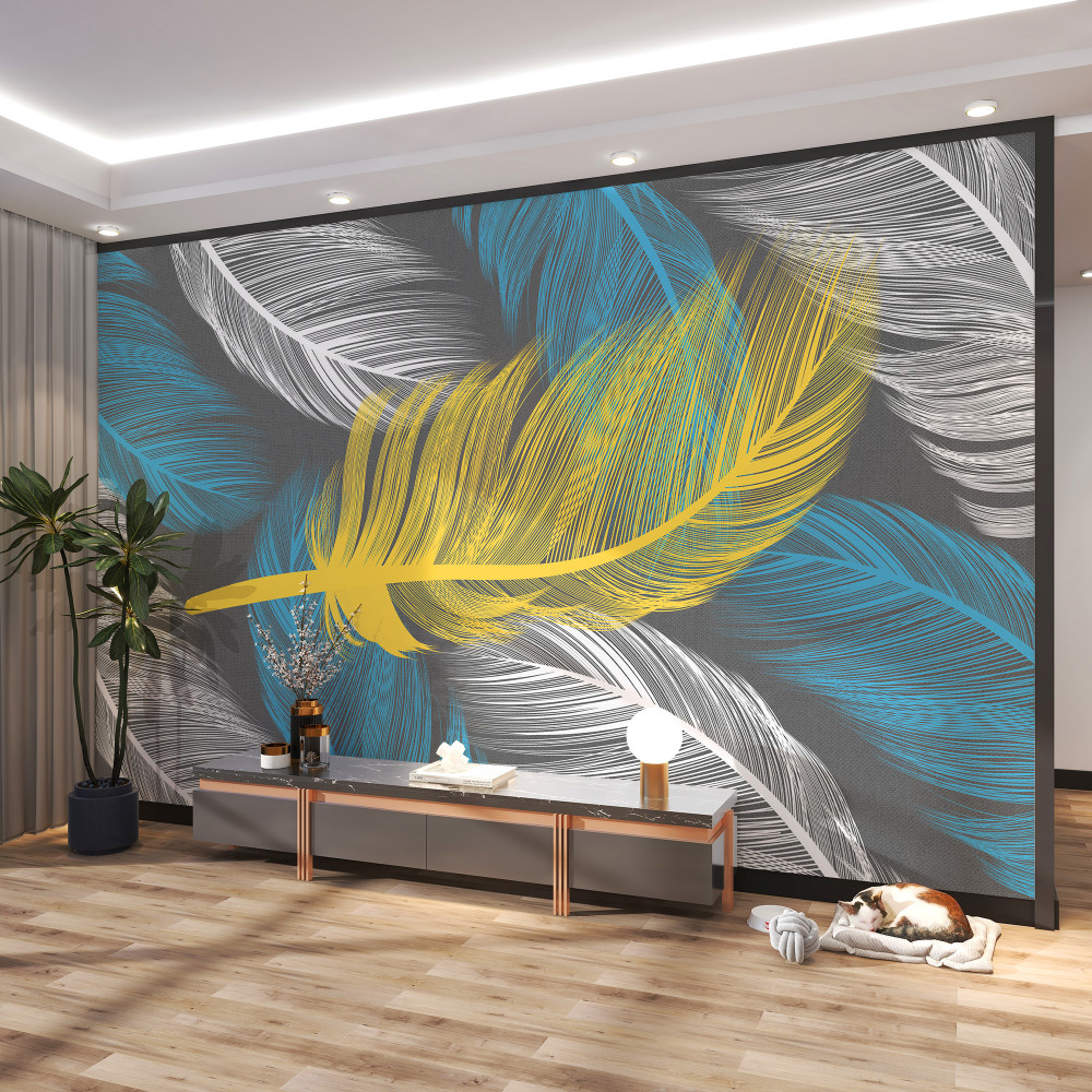 Fototapeta złote pióro wśród bieli i ciemności