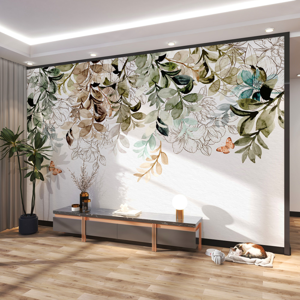 Fototapeta motyle latają pod grubymi gałęziami