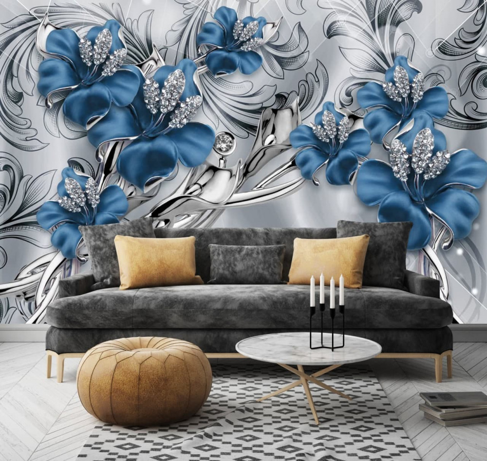 Fototapeta DWA NIEBIESKIE KWIATY