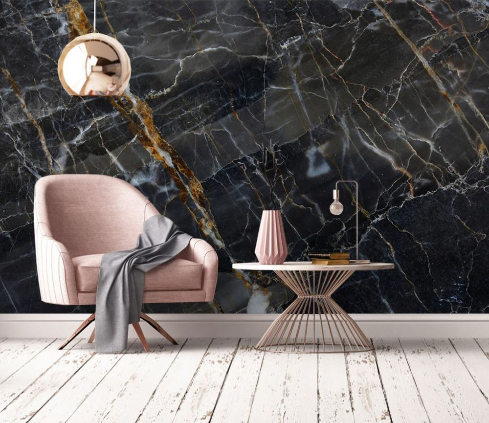 Fototapeta Czarny ze złotym marmurem