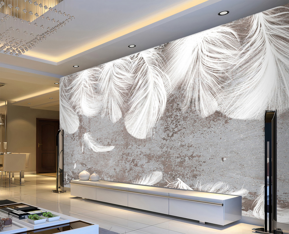 Fototapeta białe lekkie pióra