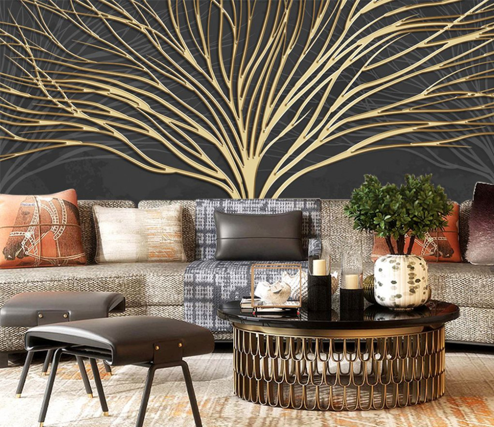 Fototapeta złote abstrakcyjne drzewo