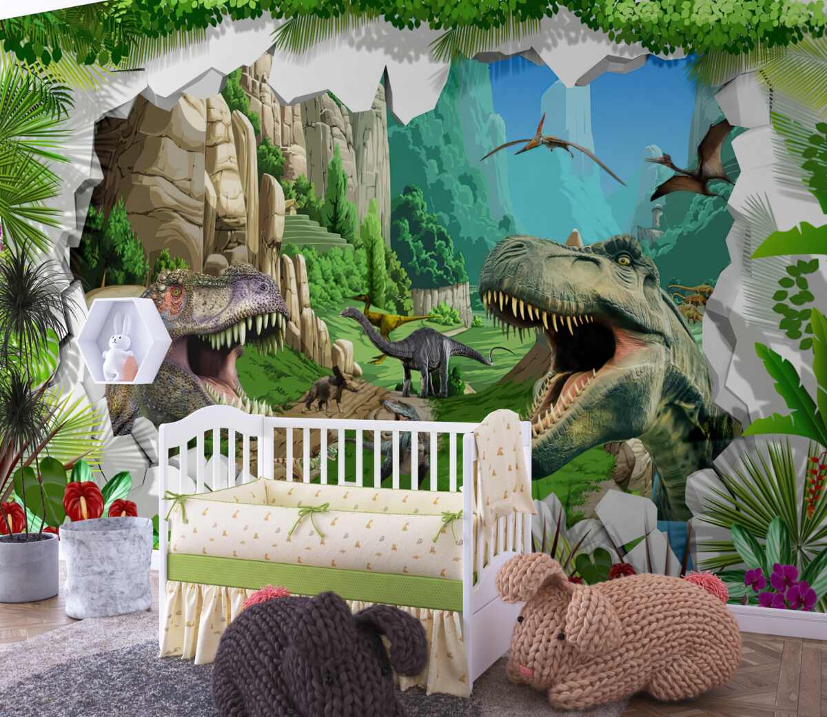 Fototapeta Dinozaury i góry