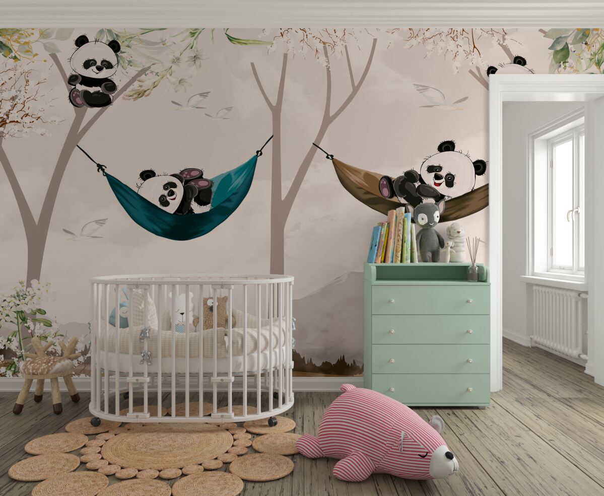 Fototapeta pandy na drzewach