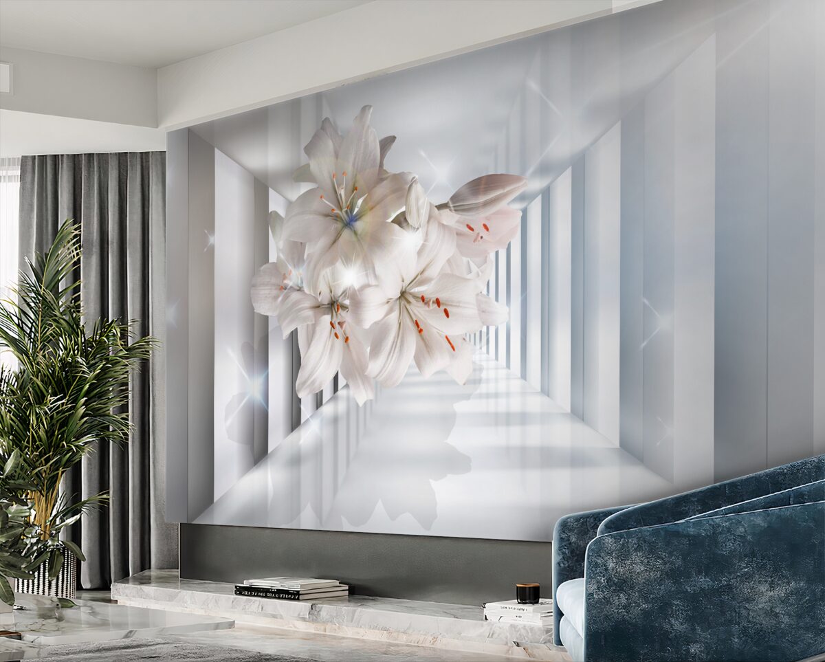 Fototapeta lilie w korytarzu