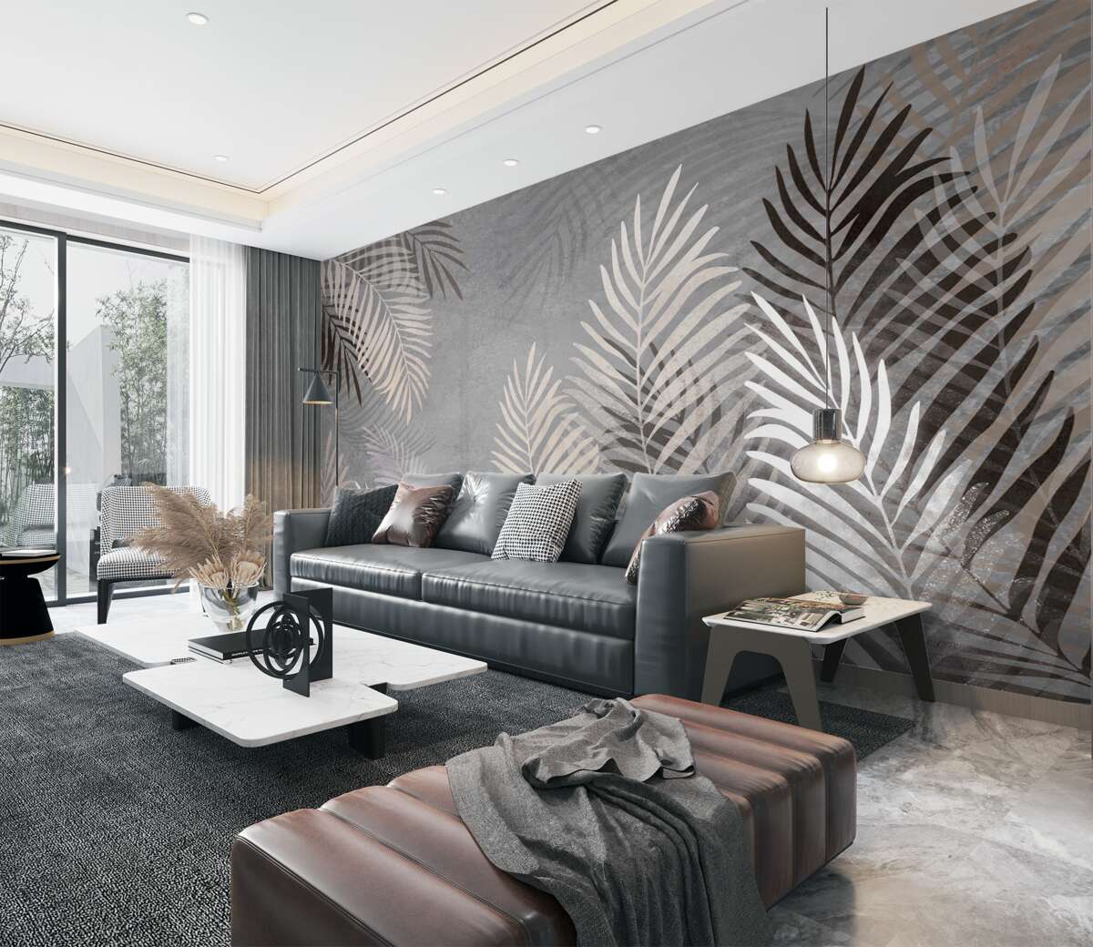 Fototapeta delikatne liście tropikalne