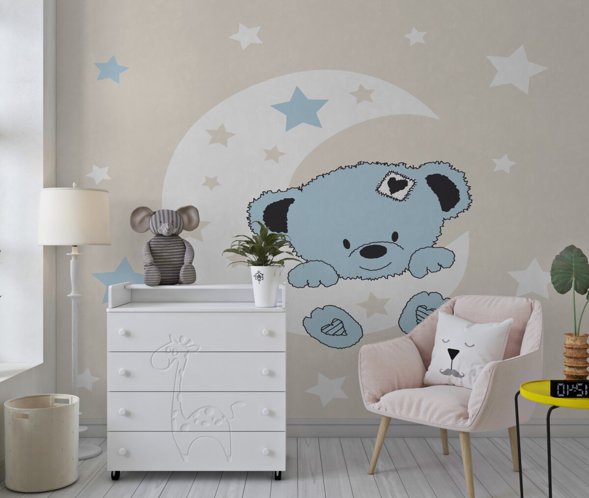 Fototapeta Mały miś utknął na miesiąc