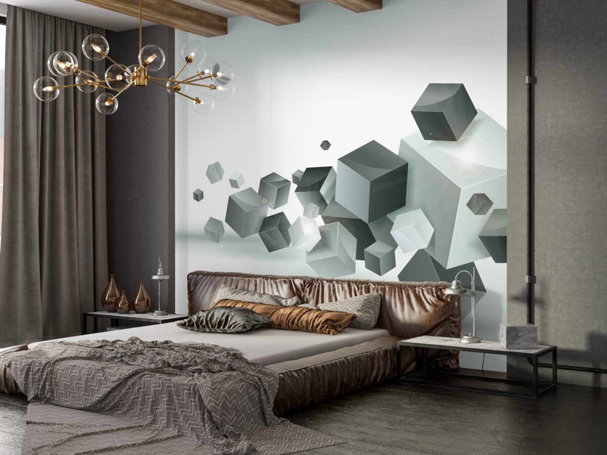 Fototapeta pływające kostki o różnych kształtach