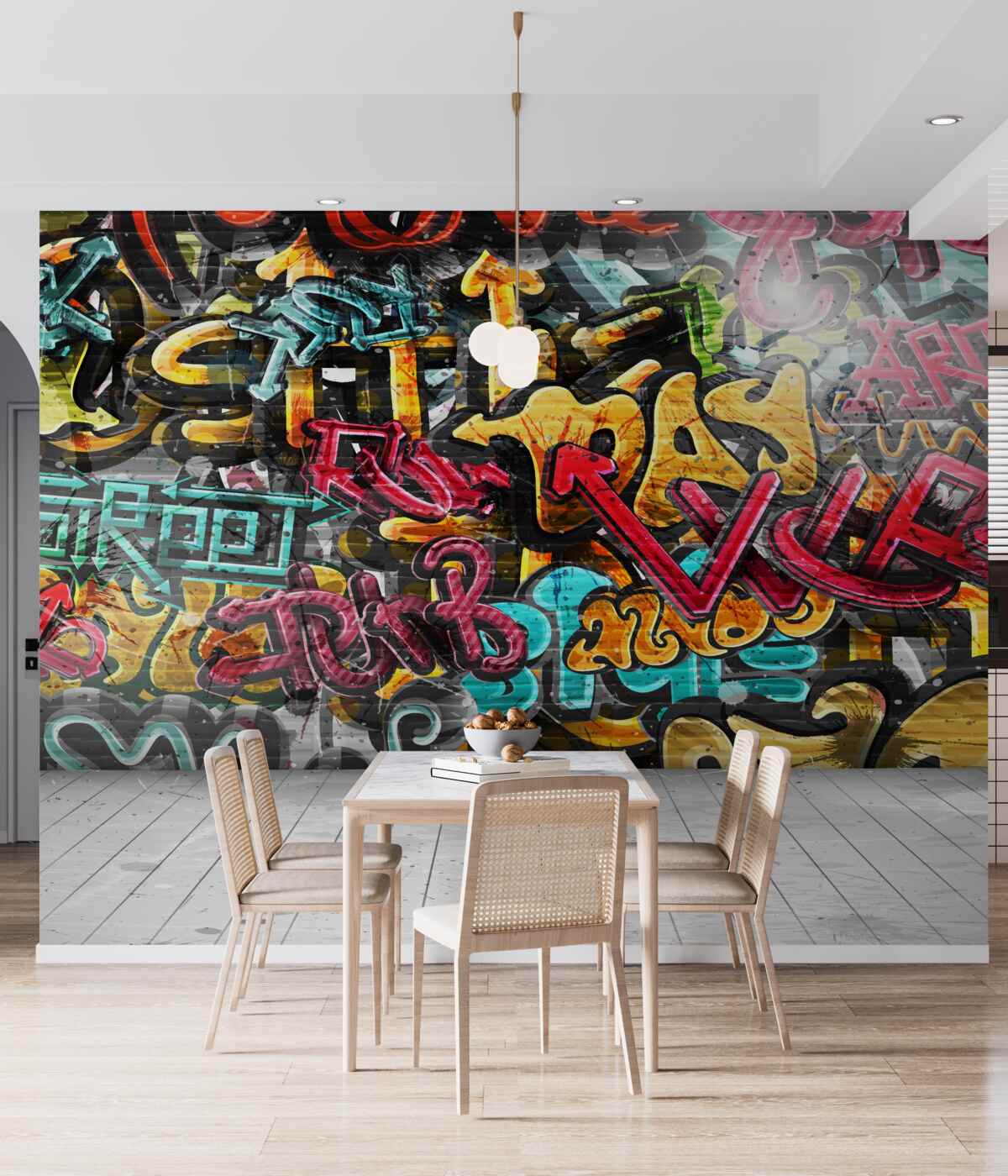 Fototapeta ściana pomalowana graffiti