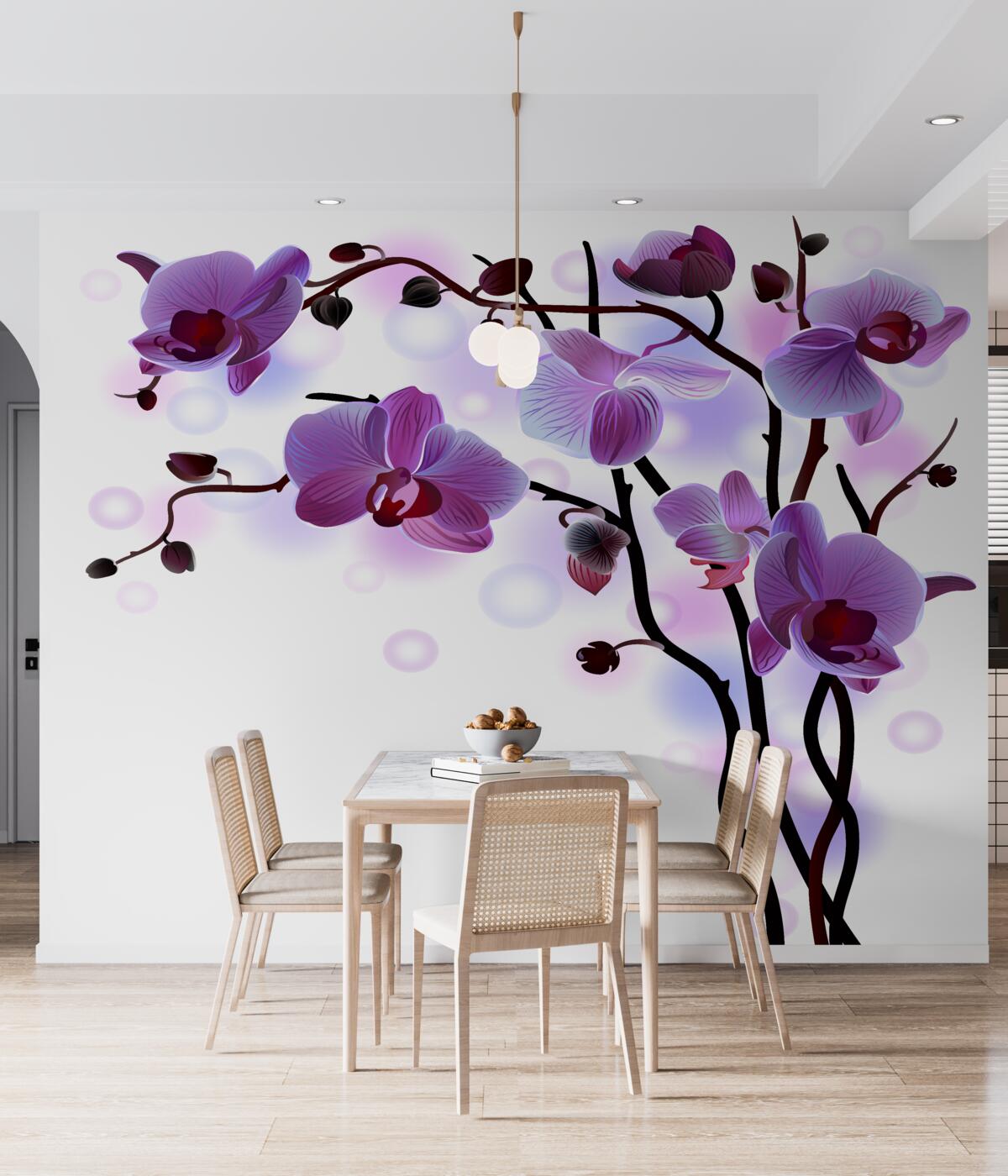 Fototapeta gałęzie fioletowych orchidei