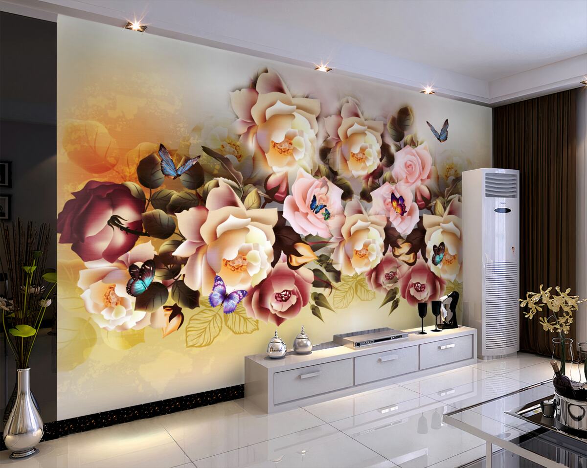 Fototapeta bukiet pięknych wielobarwnych róż